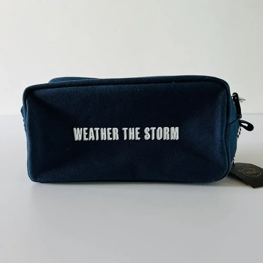 IZOLA Navy Dopp Kit Cosmetic Travel Shaving Shave Bag Tote - 